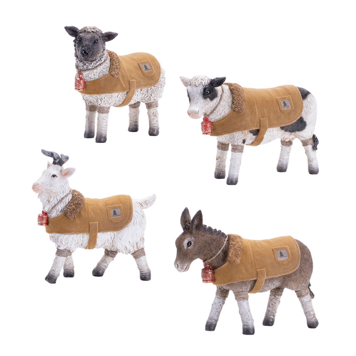 Farm Animals with Winter Coat (Set of 4) -Ship Only