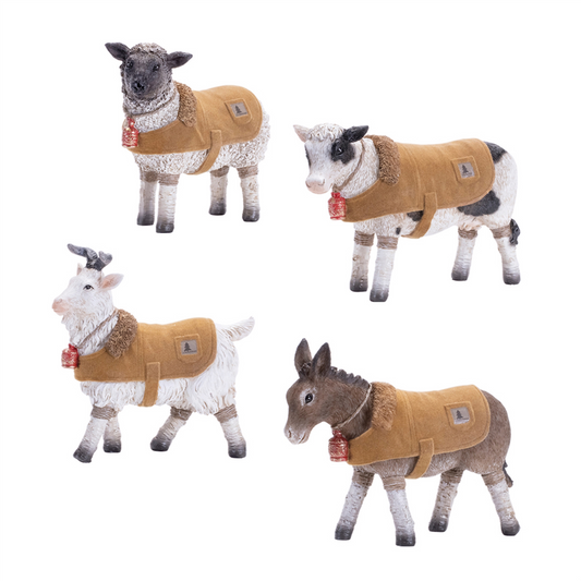 Farm Animals with Winter Coat (Set of 4) -Ship Only