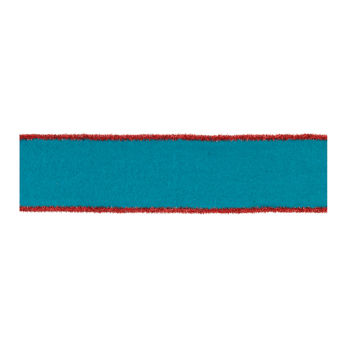 Blue Wool and Red Wired Ribbon (Set of 2) -Ship Only