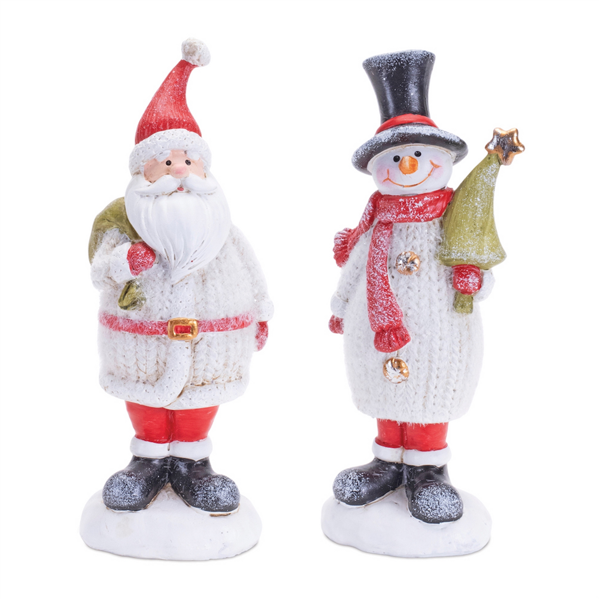 Glittered Sweater Santa and Snowman (Set of 6) -Ship Only
