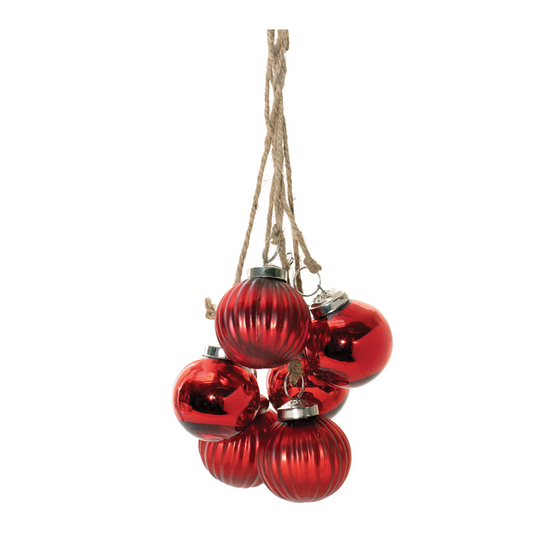 Ornament Drop (Set of 2) 21”L Glass/Jute -Ship Only