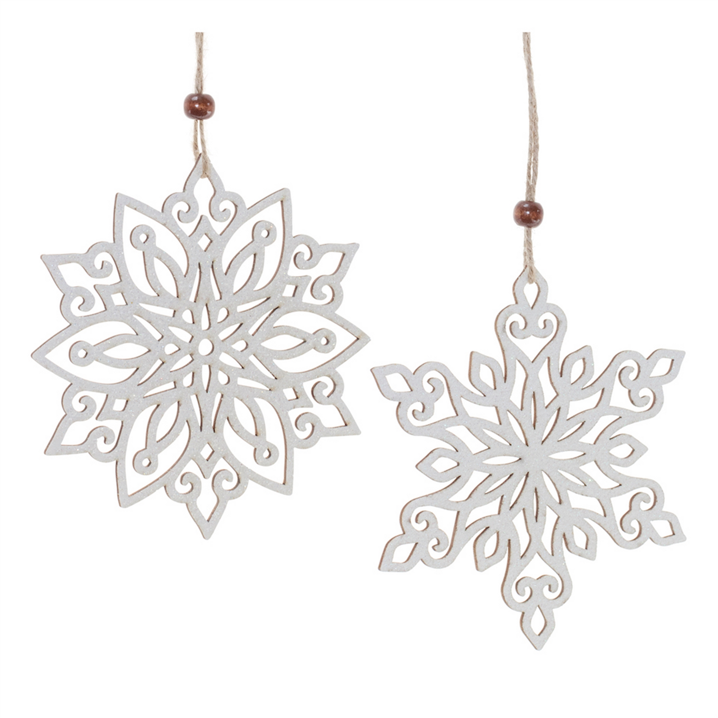 Snowflake Ornament (Set of 24) 5”H Wood -Ship Only