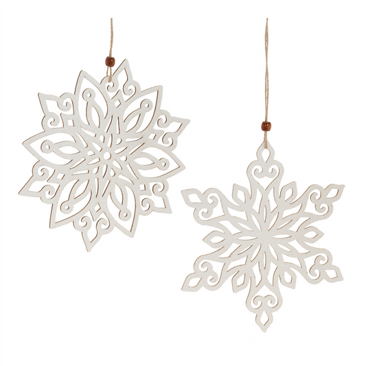 Wood Cut-Out Snowflake Ornament (Set of 24) -Ship Only