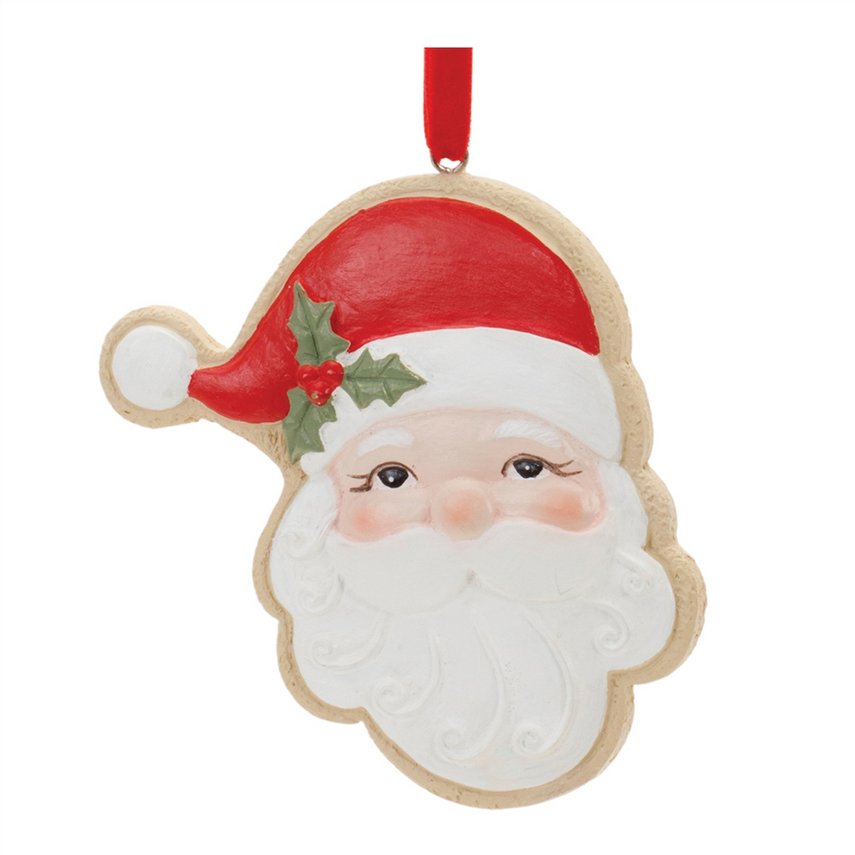 Frosted Santa Cookie Ornament (Set of 12) -Ship Only