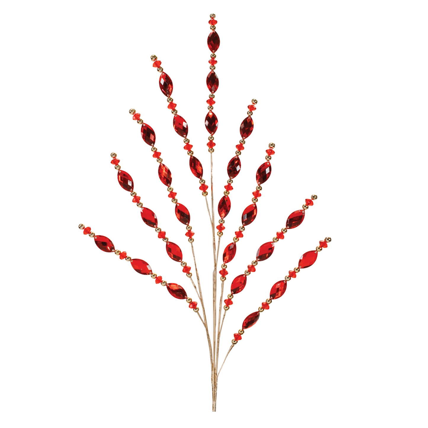 Red Jewel Bead Spray (Set of 2) -Ship Only