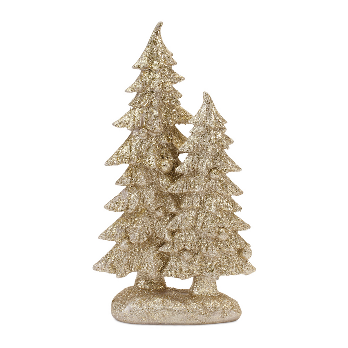 Glittered Double Tree Figurines – Set of 2