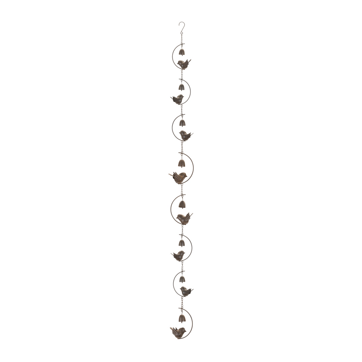 Bird and Bell Rain Chain 70"L -Ship Only