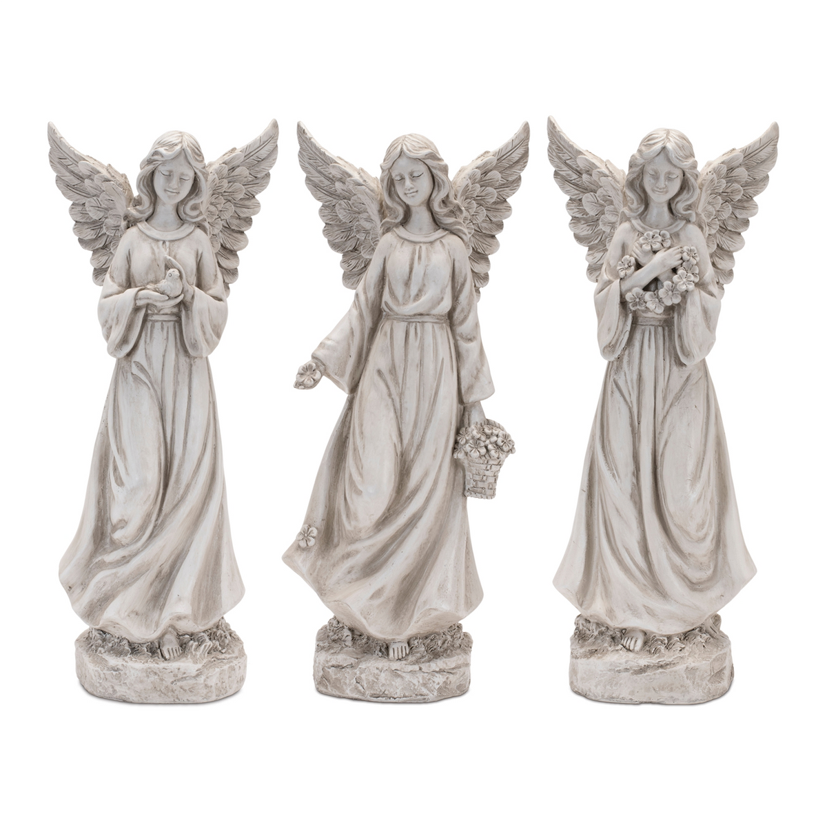 Floral Angel Statue (Set of 3) -Ship Only