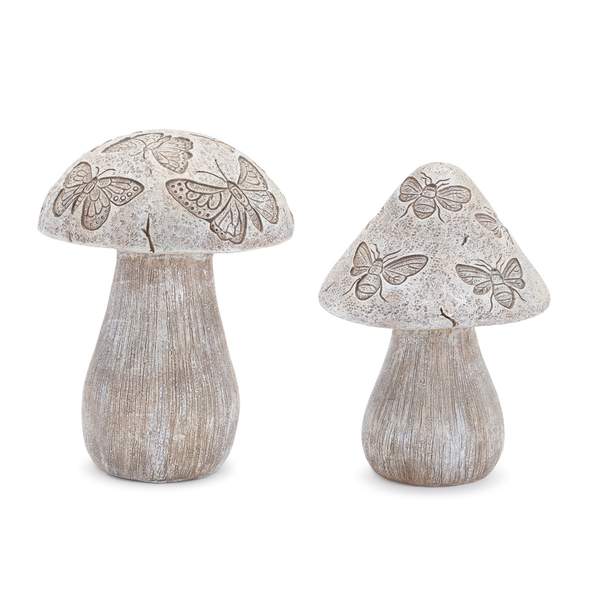 Bumble Bee and Butterfly Print Mushroom (Set of 2) -Ship Only