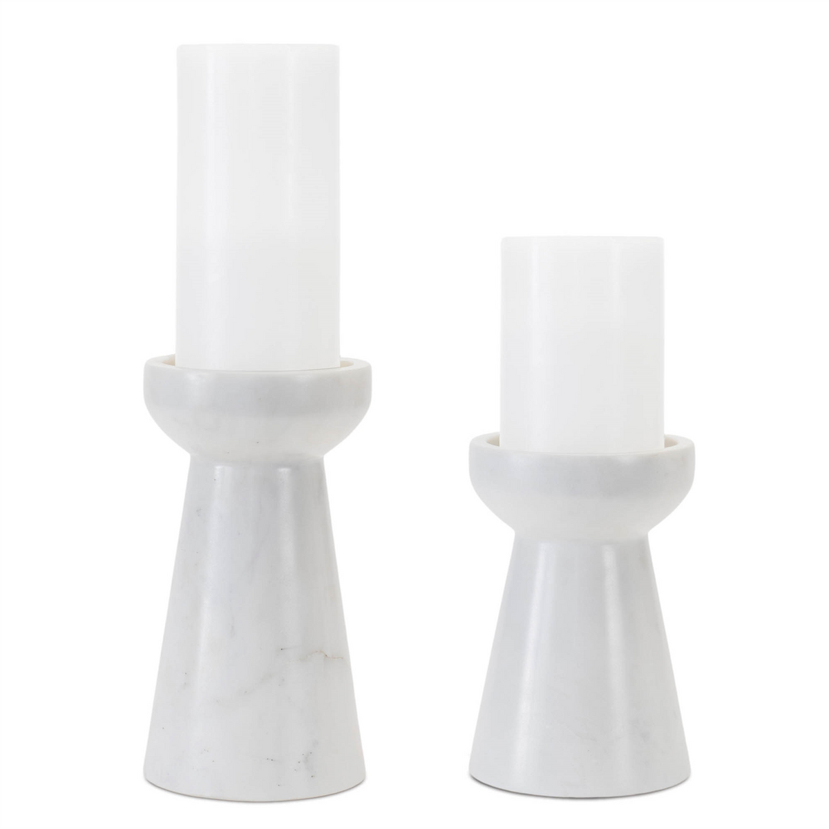 Modern Marble Candle Holder (Set of 2) -Ship Only
