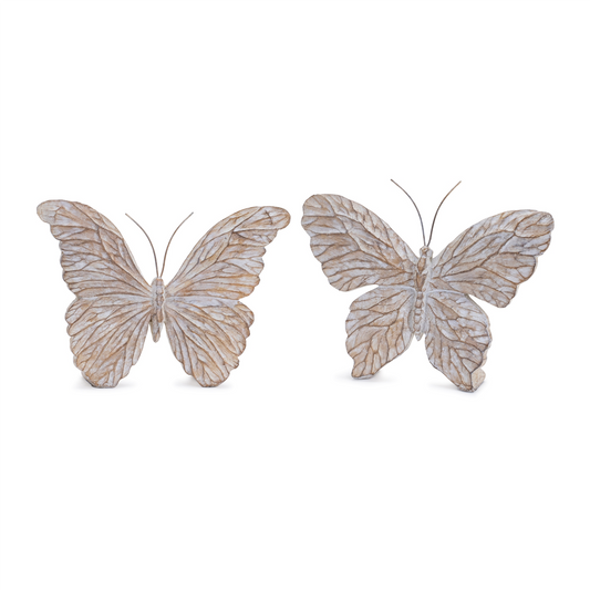 Carved Butterfly Shelf Sitter (Set of 4) -Ship Only