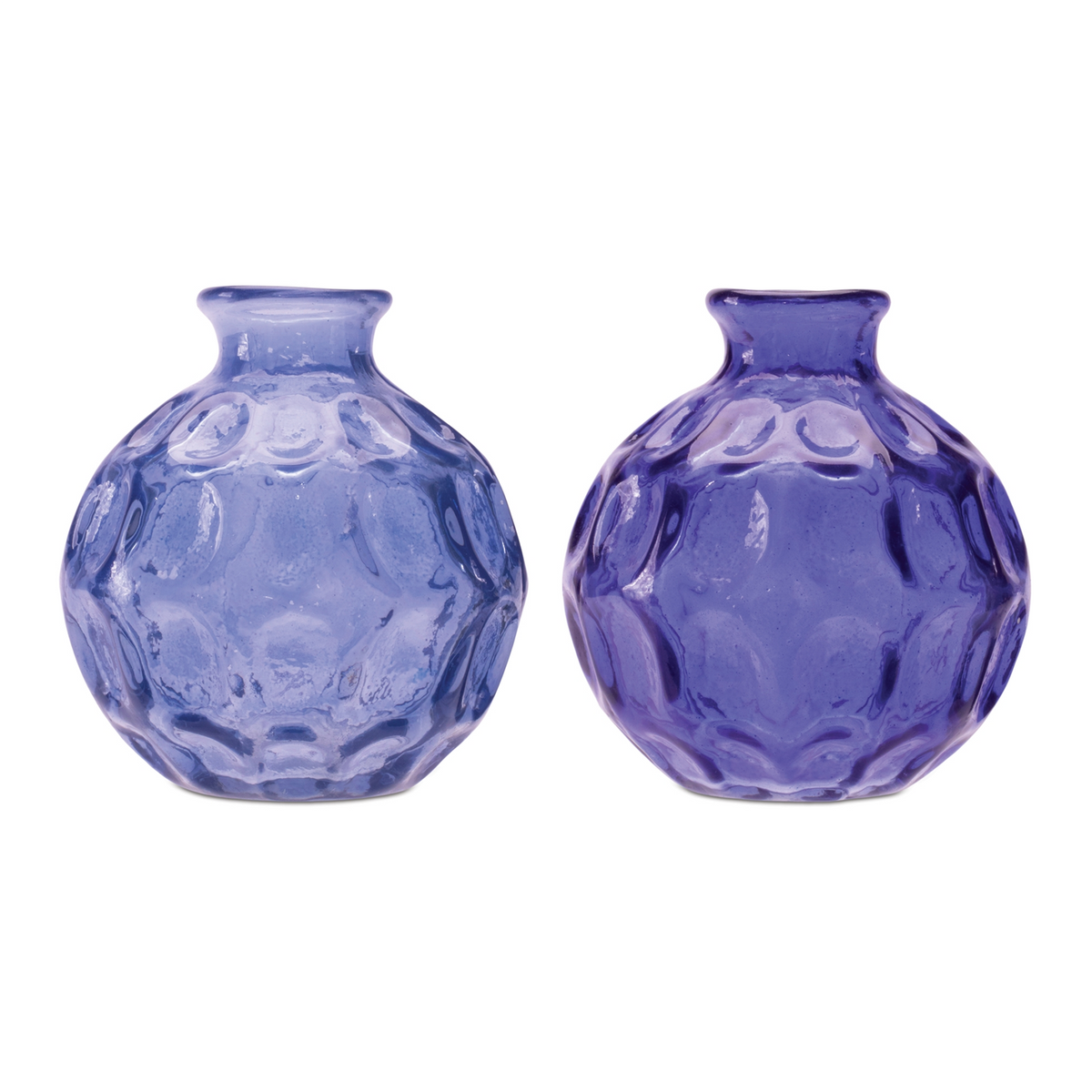 Blue Bubble Glass Bud Vase (Set of 2) -Ship Only
