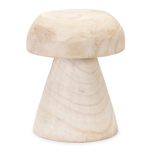 Wood Mushroom Stool 12.5"H -Ship Only