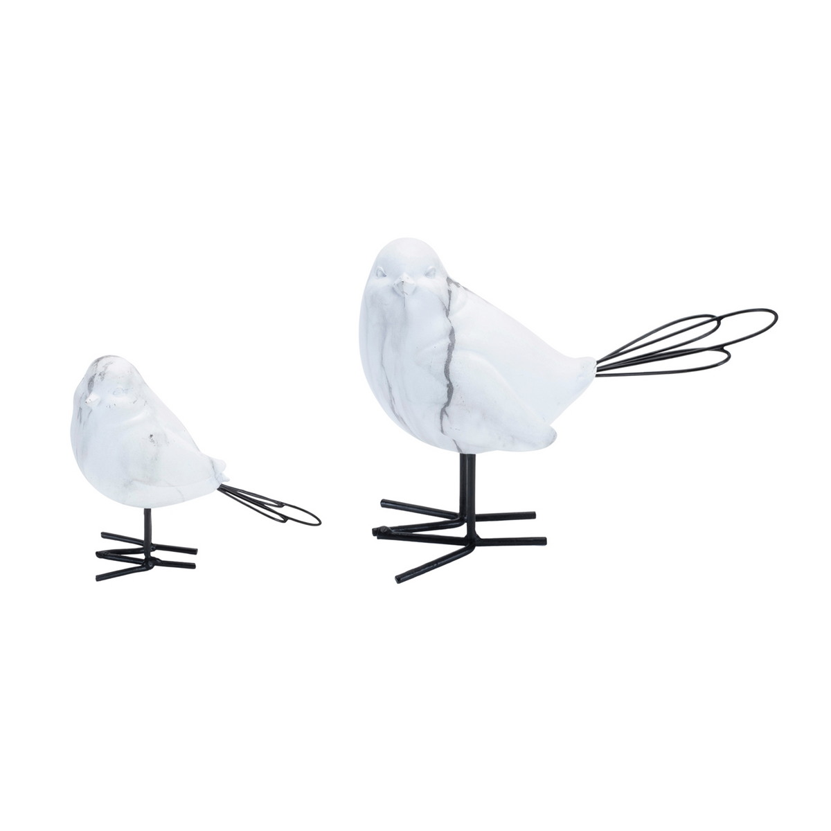 Bird (Set of 4) 3.75"H, 5.5"H Resin/Wire -Ship Only