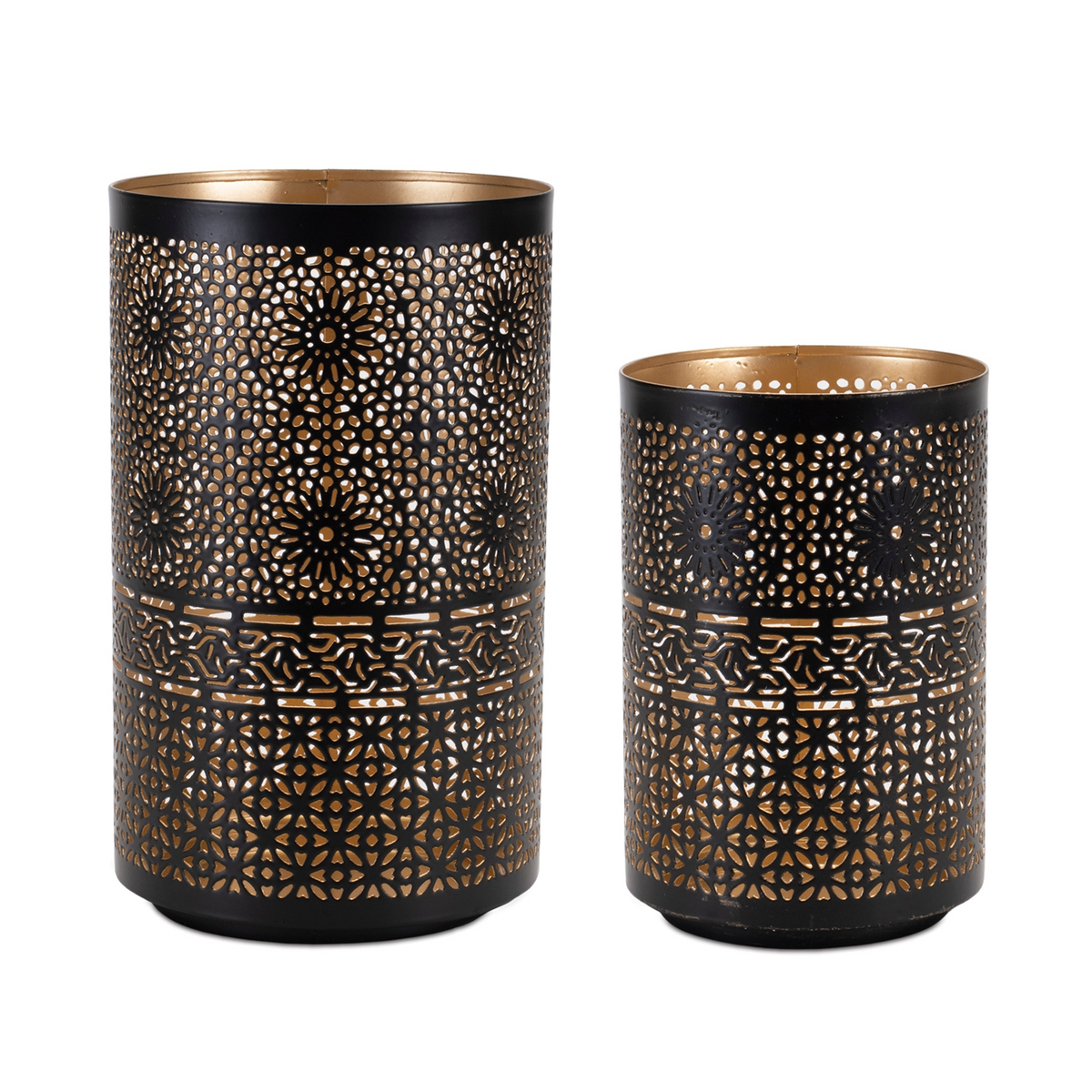 Mandala Punched Metal Candle Holder (Set of 2) -Ship Only