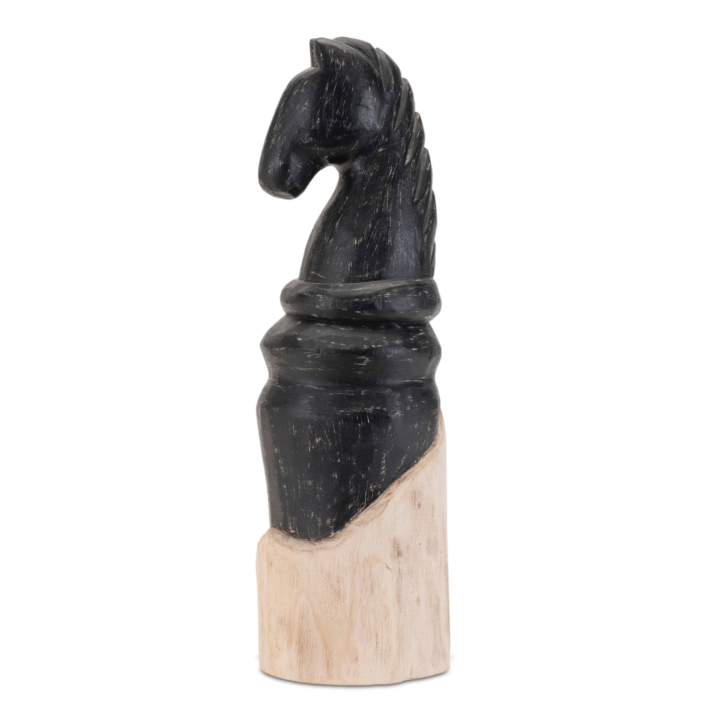 Mango Wood Knight Chess Piece Sculpture (Set of 2) -Ship Only