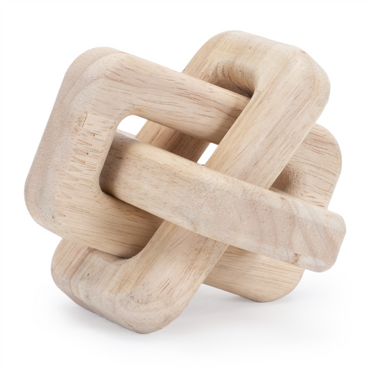Square Linked Décor (Set of 3) 4.5"L x 3"H Wood -Ship Only