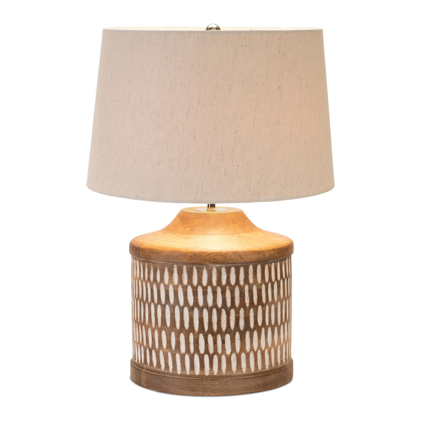 Notched Wood Table Lamp 21.5"H -Ship Only