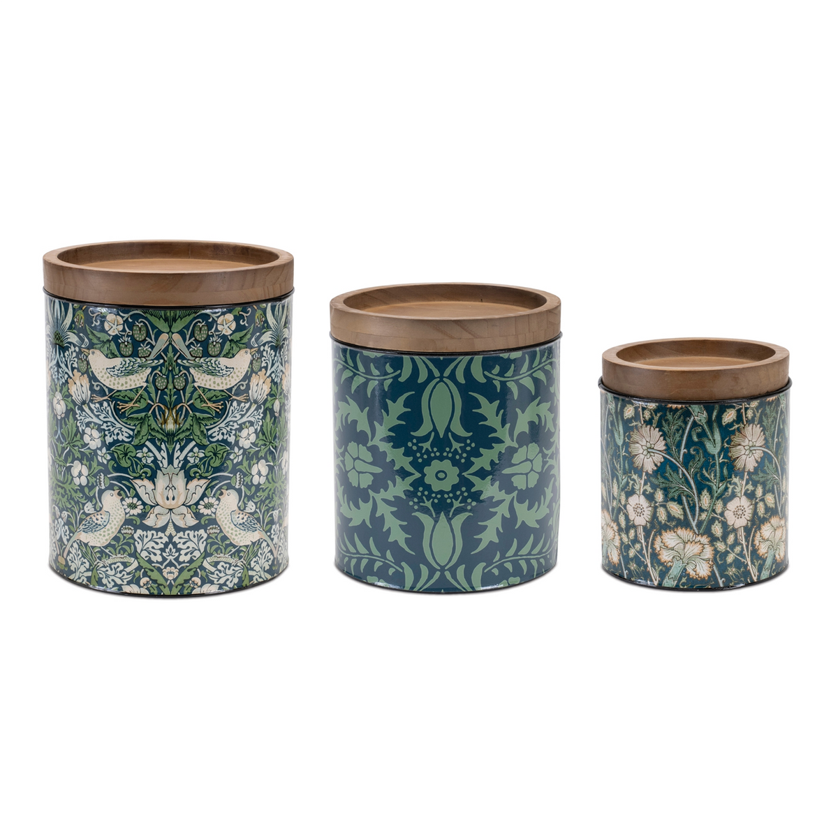Round William Morris Canister (Set of 3) -Ship Only