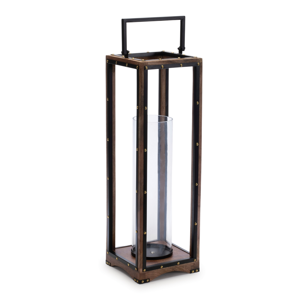 Framed Candle Holder with Rivet Detail 25.25"H -Ship Only