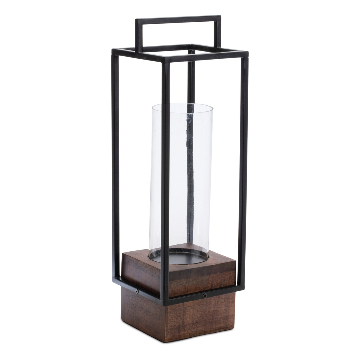 Wood Candle Holder with Iron Frame 20"H -Ship Only