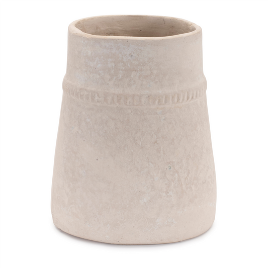 Vase 5.5"D x 6.5"H Recycled Paper/Chalk Powder -Ship Only