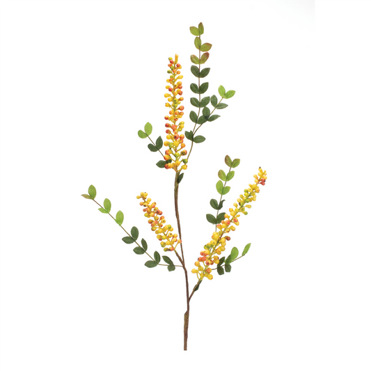 Yellow Berry Foliage Spray (Set of 6) -Ship Only