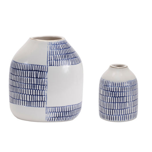 Etched Ceramic Bud Vase (Set of 2) -Ship Only