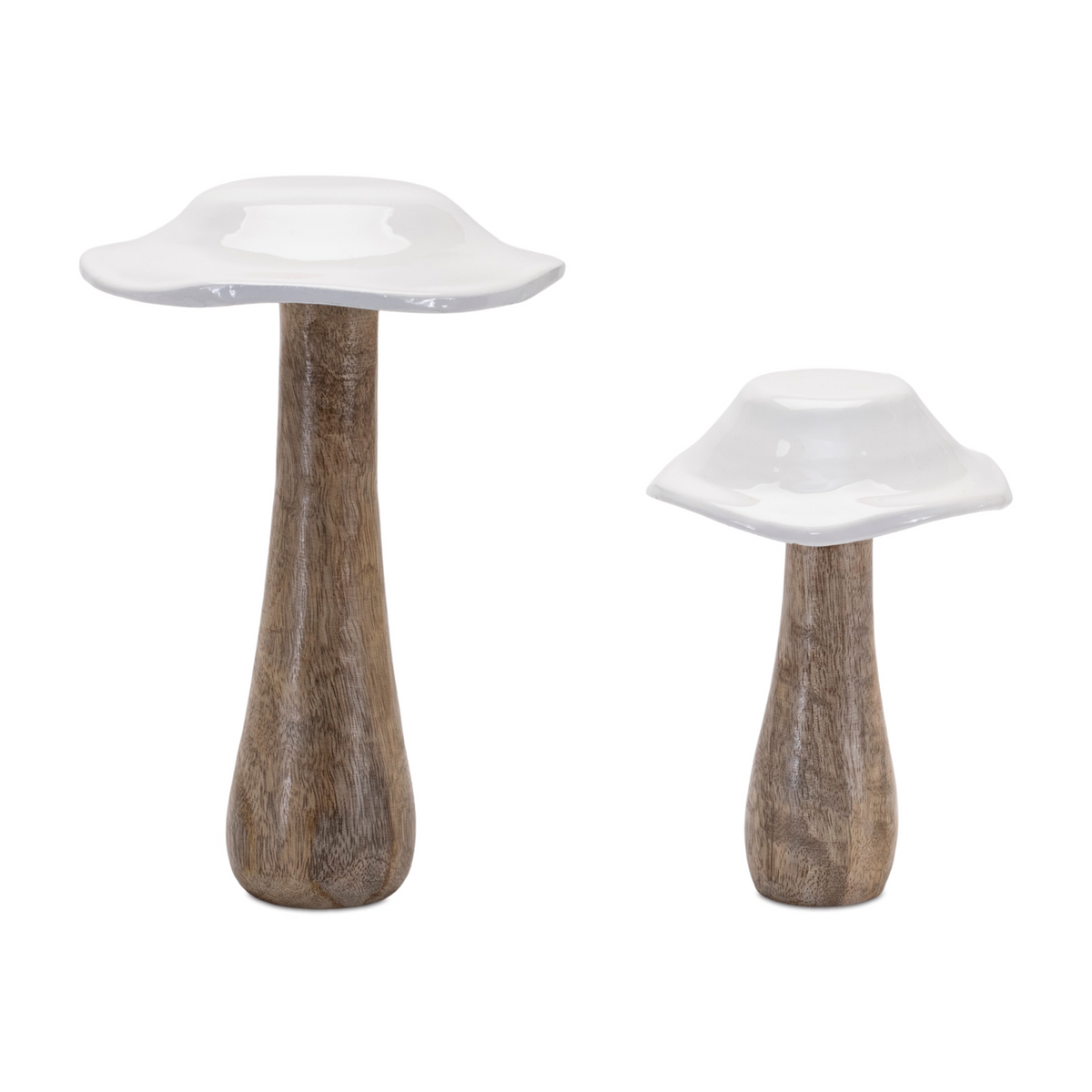 Wood Mushroom Decor (Set of 4) -Ship Only