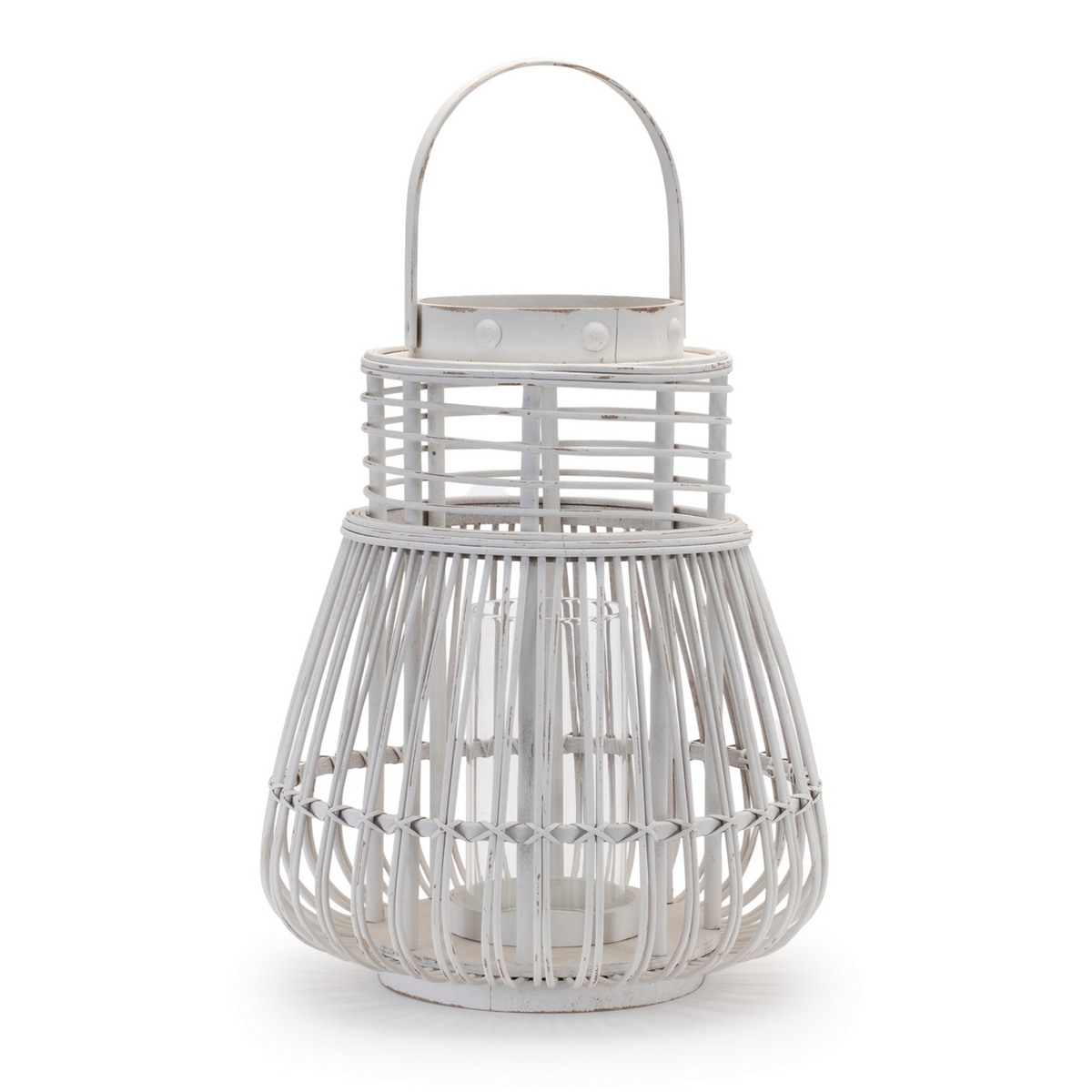Woven Rattan Lantern 14.5"H -Ship Only