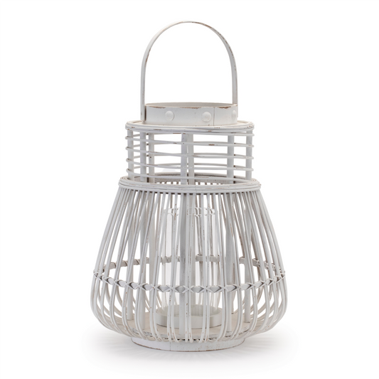Woven Rattan Lantern 14.5"H -Ship Only