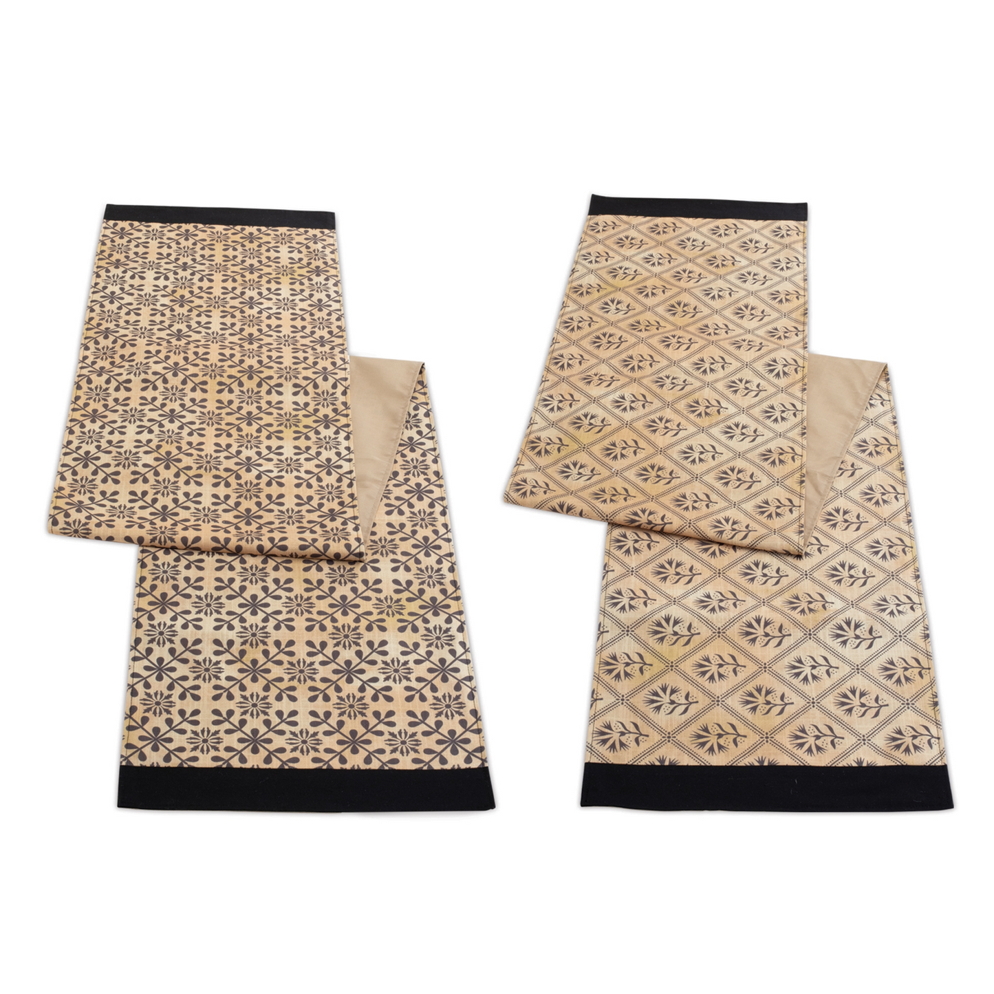 Geometric Floral Patterned Table Runner (Set of 2) -Ship Only