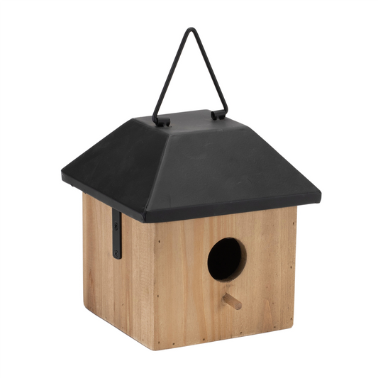 Birdhouse 7.75”H Wood/Metal -Ship Only