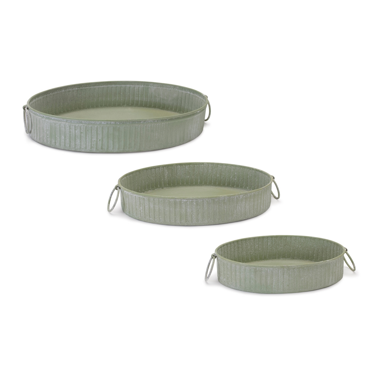 Tray (Set of 3) 8.5"L x 2"H, 12.5"L x 2"H, 15"L x 2"H Iron -Ship Only