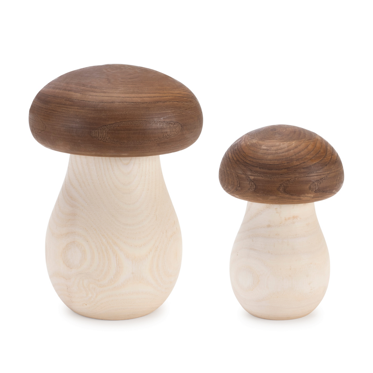 Mushroom Box (Set of 2) 5"H, 6.5"H Wood -Ship Only