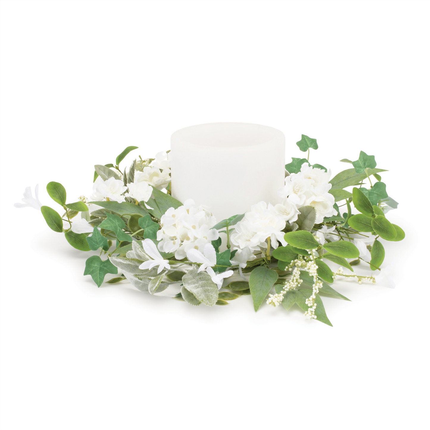 Mixed Floral and Foliage Candle Ring 17.5"D -Ship Only