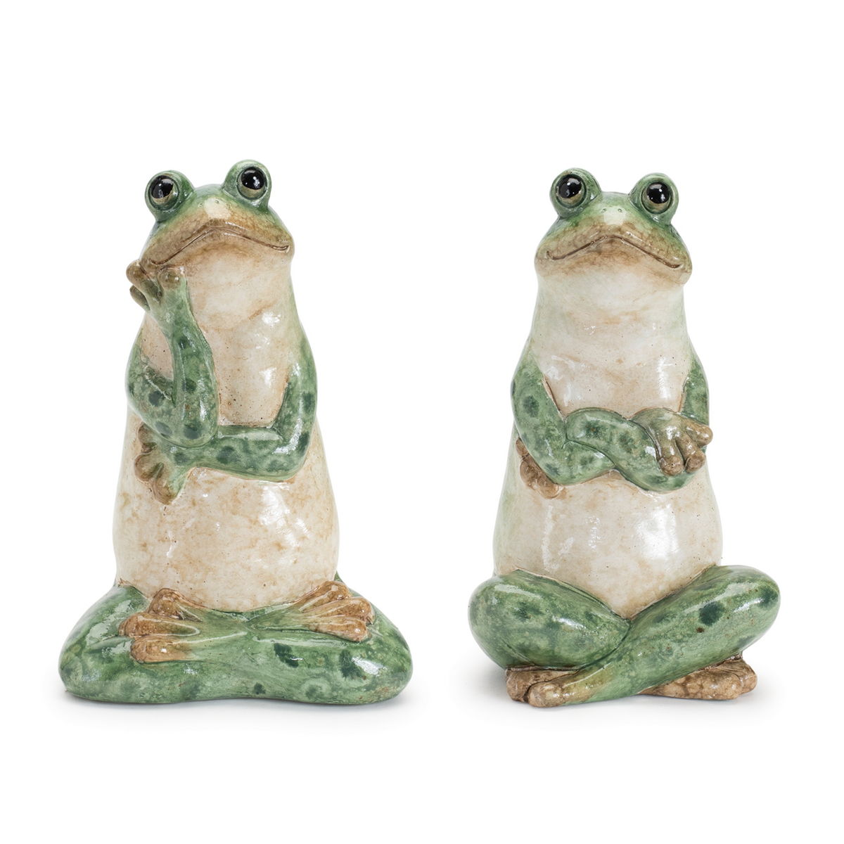 Ceramic Garden Frog Statue (Set of 2) -Ship Only