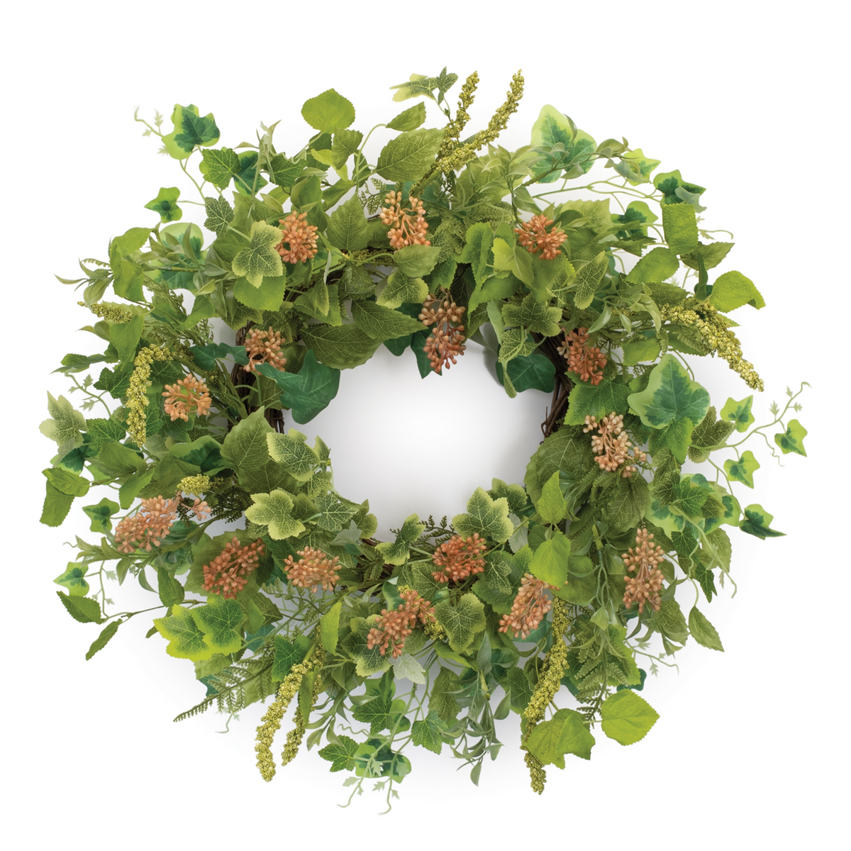 Foliage Wreath 24”D Polyester/Twig -Ship Only