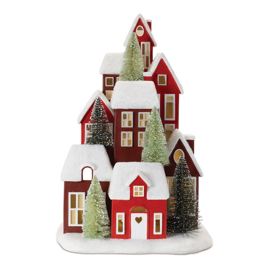 LED Houses 13.5"H Resin