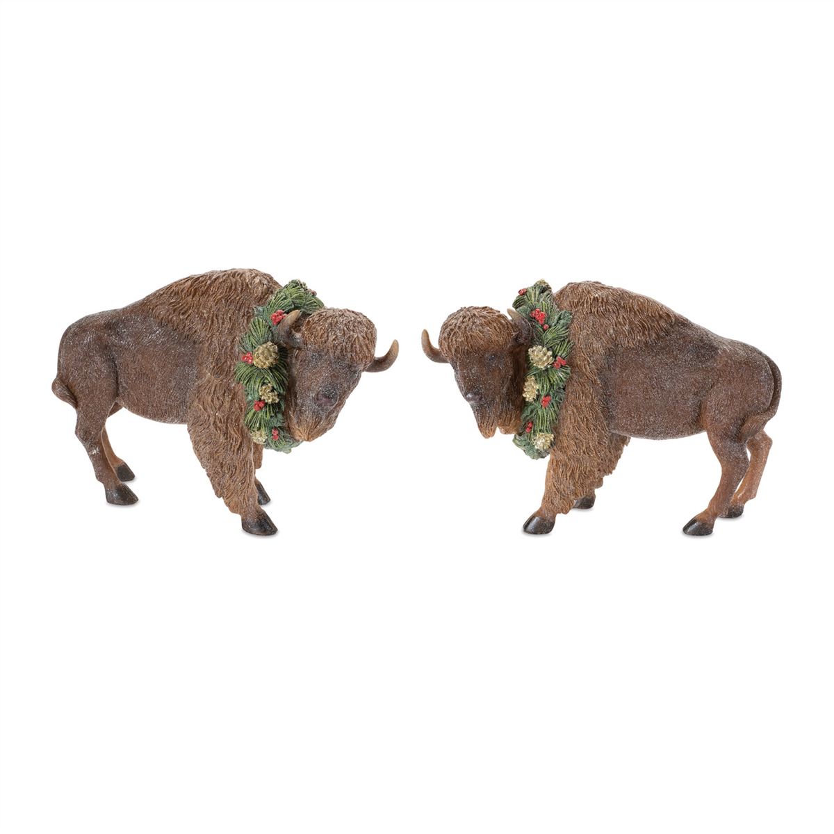 Bison (Set of 4) 8.5"L x 5.5"H Resin -Ship Only