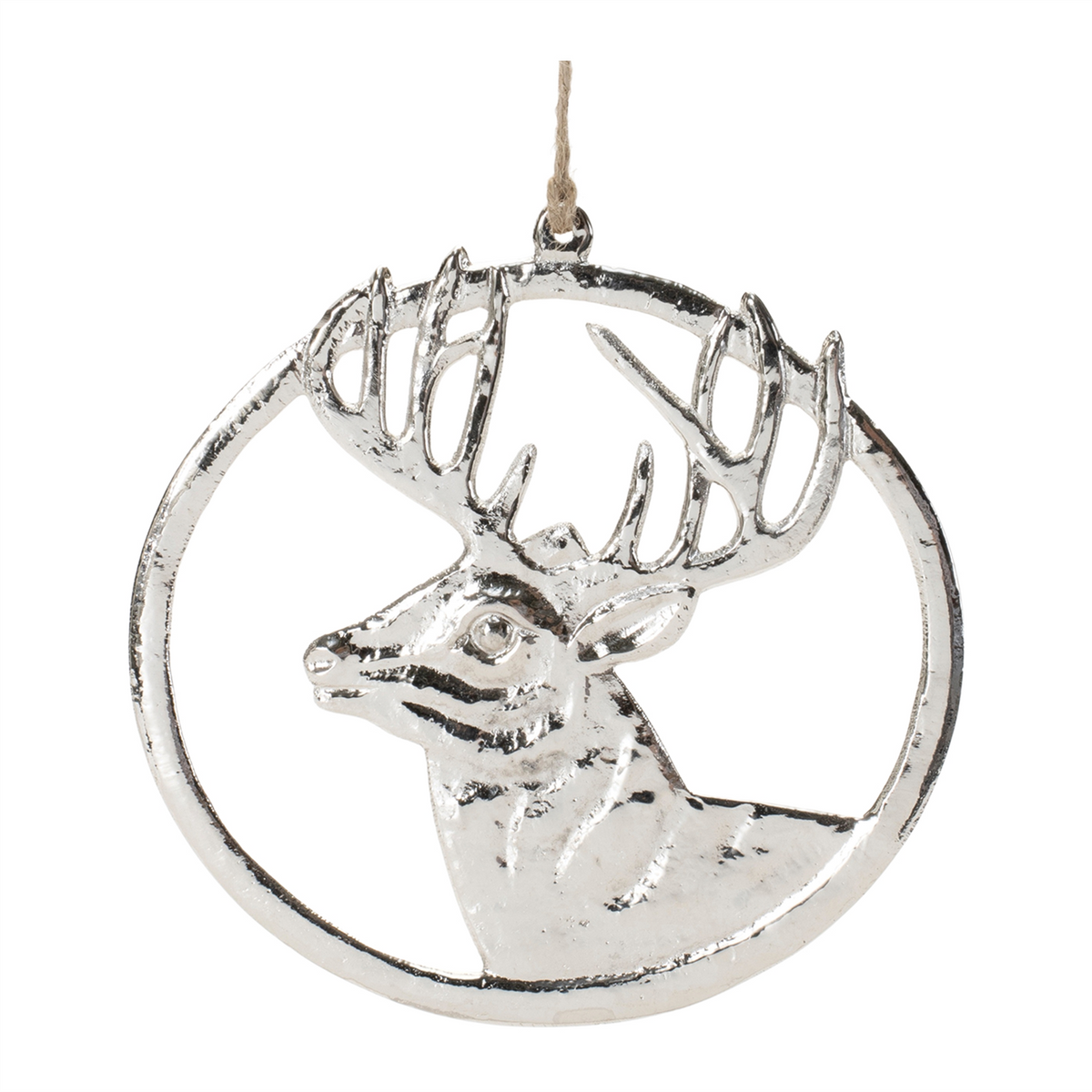 Deer Mount Ornament (Set of 12) 6"H Aluminum -Ship Only