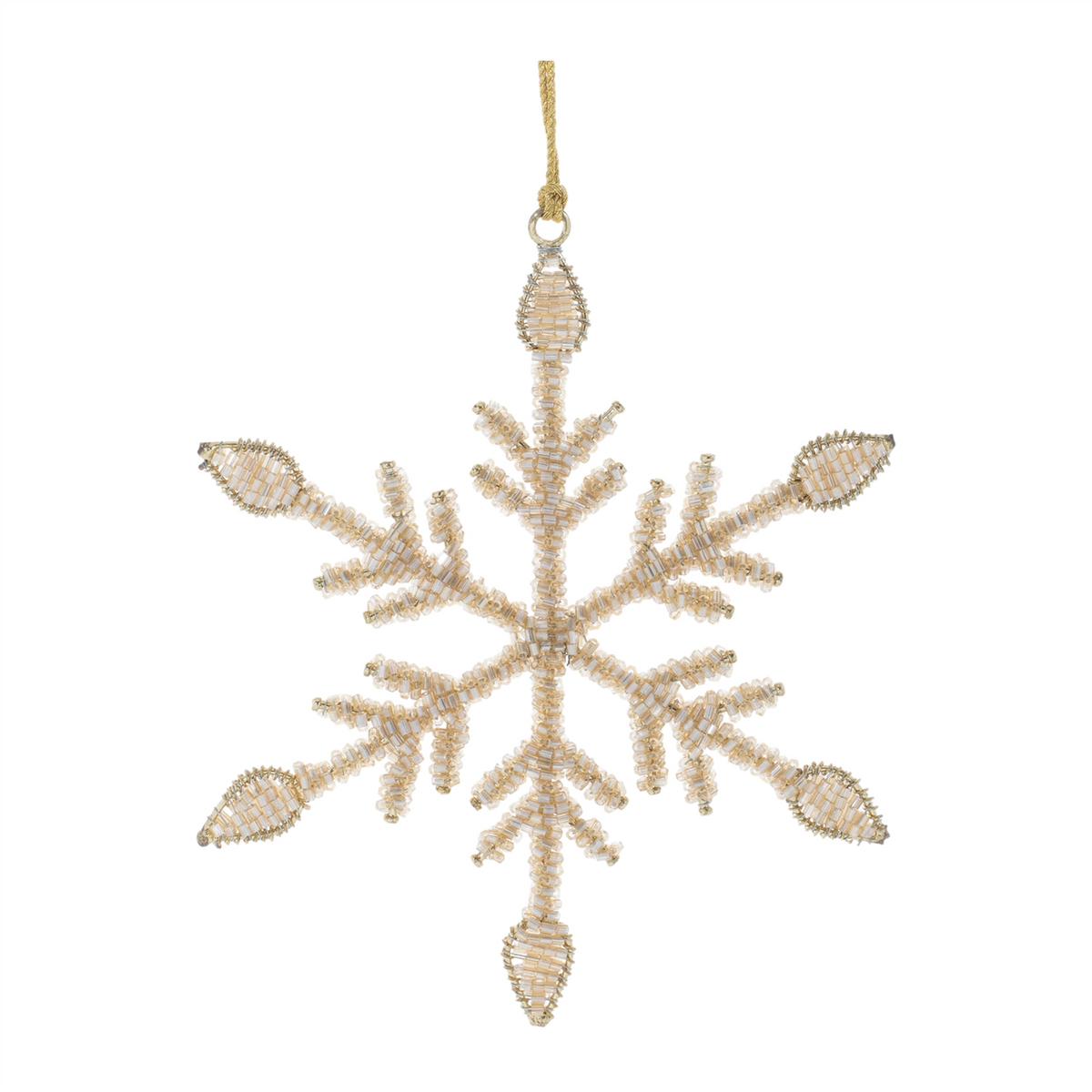 Snowflake Ornament (Set of 12) 6”H Iron/Glass Beads -Ship Only
