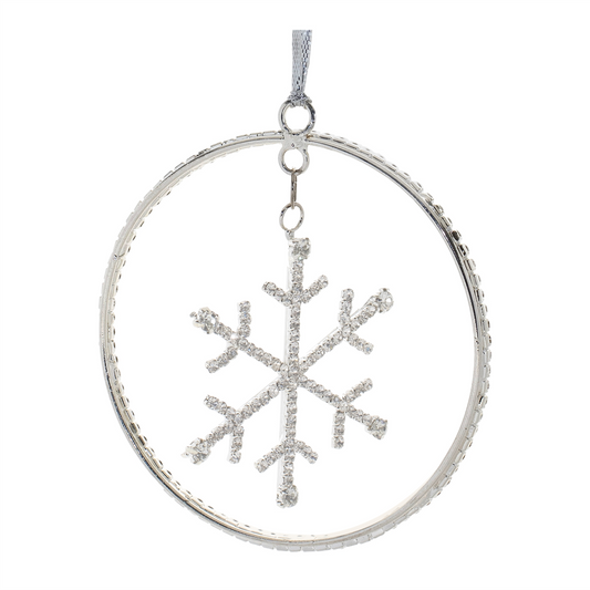 Jeweled Metal Hanging Snowflake Ornament (Set of 12) -Ship Only