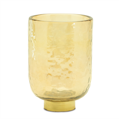 Gold Glass Vase with Metal Accent (Set of 2)