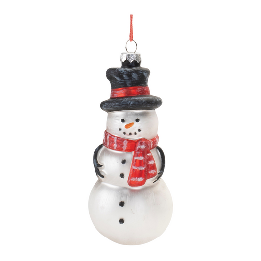 Frosted Glass Snowman Ornament (Set of 6) -Ship Only