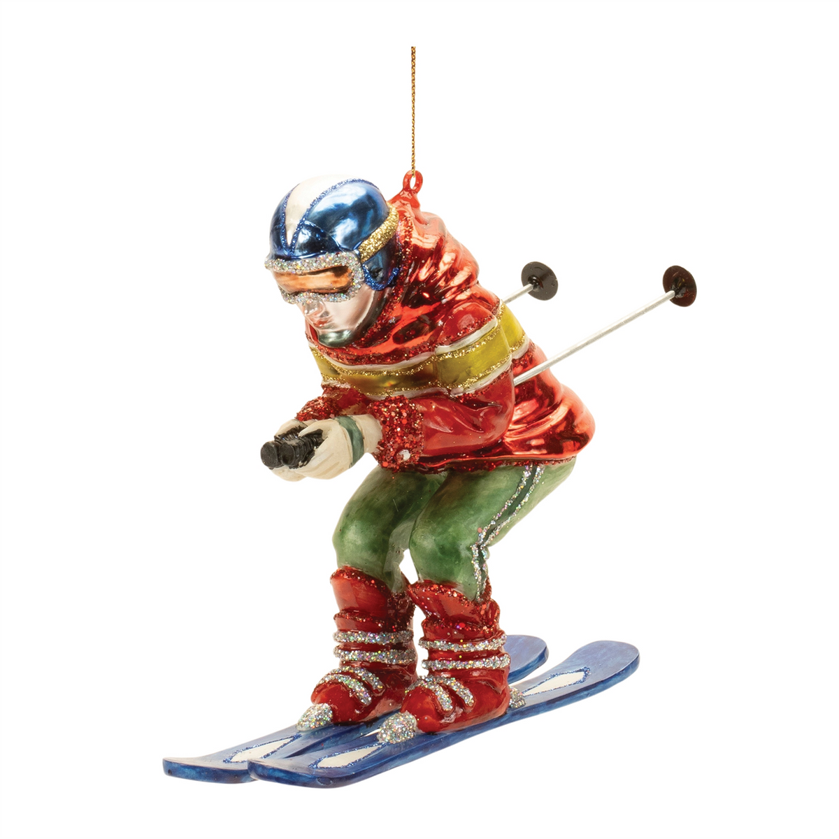 Skier Ornament (Set of 6) 5”H Glass -Ship Only