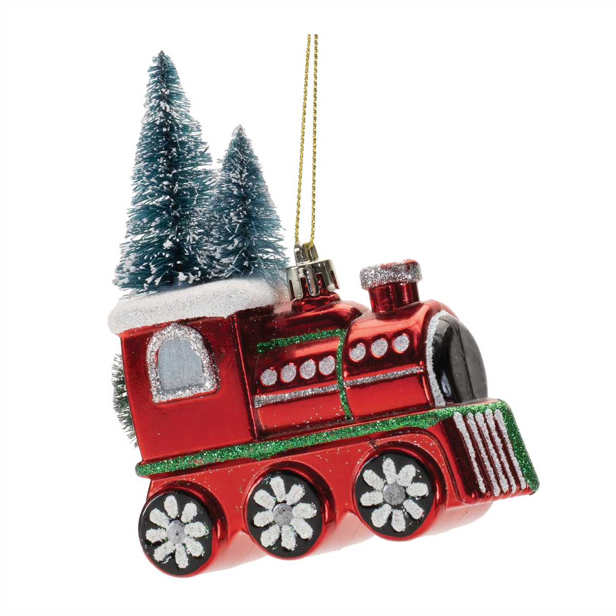 Train Ornament (Set of 6) 5”H Plastic -Ship Only
