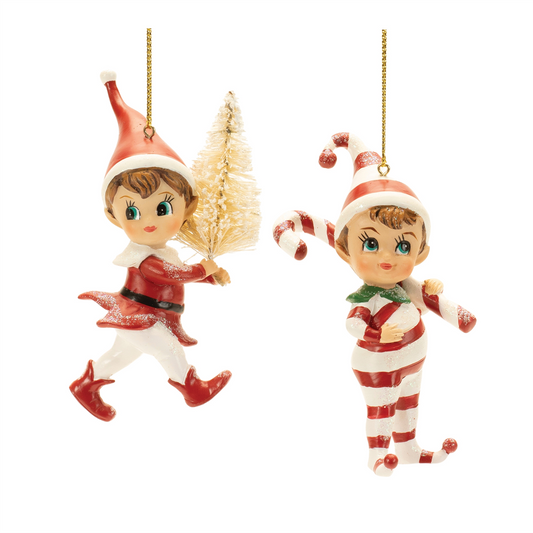 Santa's Jolly Elf Ornament (Set of 12) -Ship Only