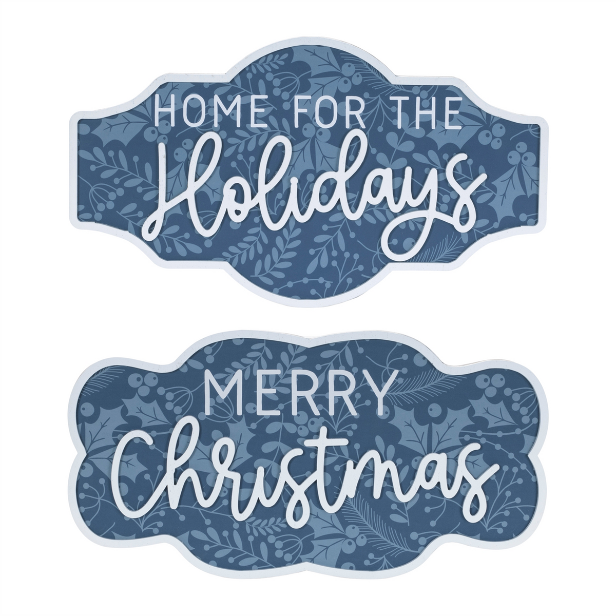 Wood Christmas Sentiment Sign (Set of 2)
