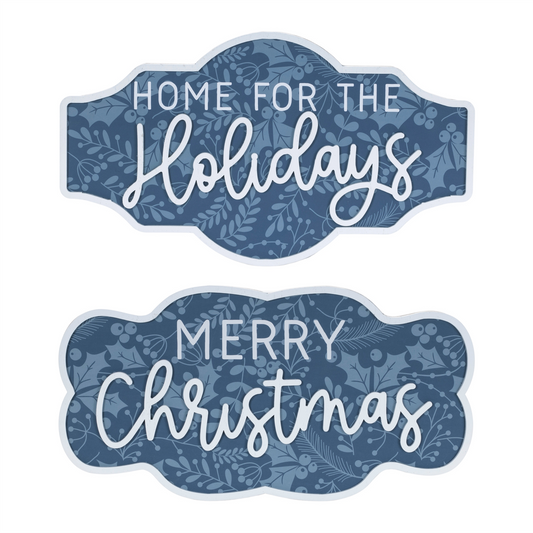 Wood Christmas Sentiment Sign (Set of 2) -Ship Only